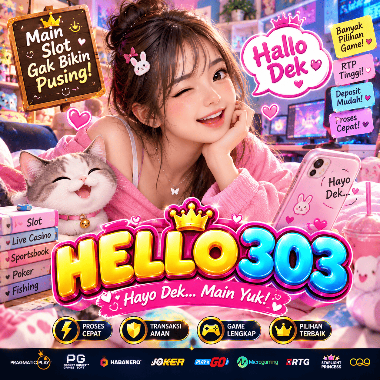 Banner HELLO303 Cyber Blue